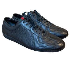 スニーカー Gucci Gg Canvas And Suede Sneakers GUCCI Leather and suede-trimmed coated canvas-jacquard